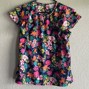 J. Crew floral ruffel sleeve blouse. New without tag attached